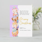 くるみクラッカーメリークリスマスフォトフォイルホリデーカード 箔シーズンカード (立ち正面)