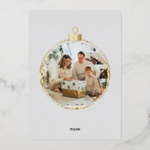 くるみクラッカーメリークリスマスフォトフォイルホリデーカード 箔シーズンカード (裏面)