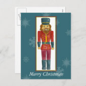 くるみクラッカーメリークリスマスホリデーソルジャーヴィンテージ シーズンポストカード (正面/裏面)