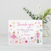 くるみクラッカーランド・オブ・スイーツピンク金ゴールド誕生日 サンキューカード (スタンド正面)