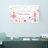 くるみクラッカーランド・オブ・スイーツピンク金ゴールド誕生日 横断幕 (トレードショー)