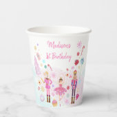 くるみクラッカーランド・オブ・スイーツピンク金ゴールド誕生日 紙コップ (裏面)