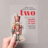 くるみクラッカーレッドマジカル誕生日 | フェスティバル アクリル招待状 (インサイチュ (ポータブル))