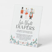くるみクラッカー夜遅くのおむつクリスマスベビーシャワー 台座サイン (正面)