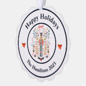 くるみクラッカー弓クリスマスフォトオーナメントカード オーナメントカード (左)