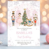 くるみクラッカー誕生日シュガープラムピンク 招待状