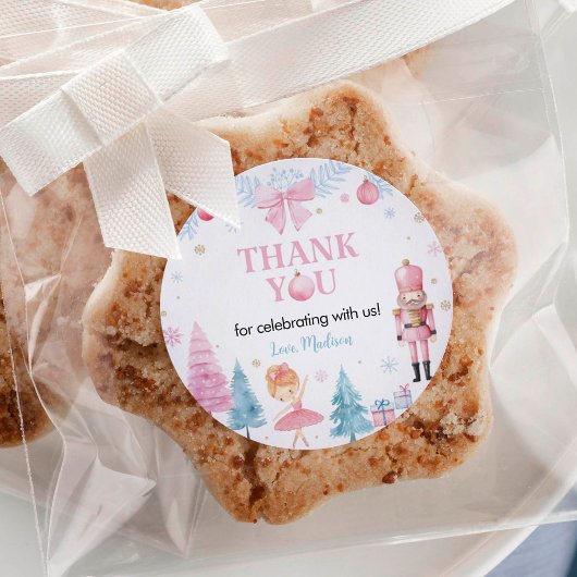 くるみクラッカー誕生日パーティーサンキューメッセージカード ラウンドシール