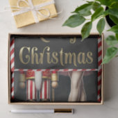 くるみクラッカー&バレリナブラック金ゴールドメリークリスマス 薄葉紙 (ギフト)