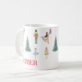 くるみクラッカー&バレリーナかわいいクリスマス コーヒーマグカップ (正面左)