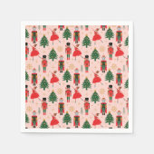 くるみクラッカー&バレリーナかわいいピンクのクリスマス スタンダードカクテルナプキン (正面)