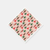 くるみクラッカー&バレリーナかわいいピンクのクリスマス スタンダードカクテルナプキン (角)