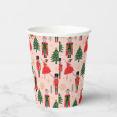 くるみクラッカー&バレリーナかわいいピンクのクリスマス 紙コップ (右)