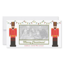 くるみクラッカー、メリークリスマス、フォトカードテンプレート