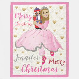 くるみクラッカーLtブルヘアフリースブランケット/大 フリースブランケット