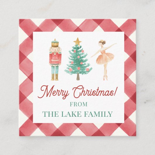 くるみパーソナライズされた割りクリスマスプレゼント エンクロージャーカード (正面)