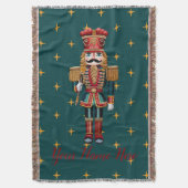 くるみパーソナライズされた割りクリスマスホリデー スローブランケット (正面縦)