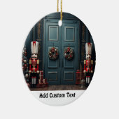 「くるみパーソナライズされた割りクリスマス飾り セラミックオーナメント (右)