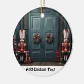 「くるみパーソナライズされた割りクリスマス飾り セラミックオーナメント (左)