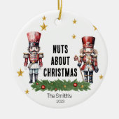 くるみパーソナライズされた割りクリスマス セラミックオーナメント (正面)