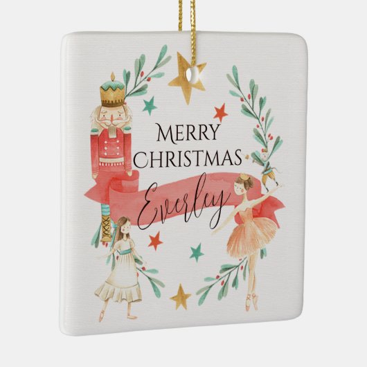 くるみパーソナライズされた割りテーマクリスマスオーナメント セラミックオーナメント (右)