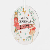 くるみパーソナライズされた割りテーマクリスマスオーナメント メタルオーナメント (正面左)