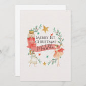 くるみパーソナライズされた割りテーマ初めてのクリスマスカード シーズンカード (正面/裏面)