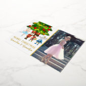 くるみパーソナライズされた割りバレエのクリスマス 箔シーズンカード (回転した状態)