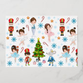 くるみパーソナライズされた割りバレエのクリスマス 箔シーズンカード (裏面)