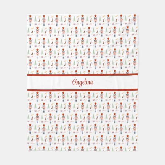 くるみパーソナライズされた割りバレエ音楽ホリデー フリースブランケット (正面)