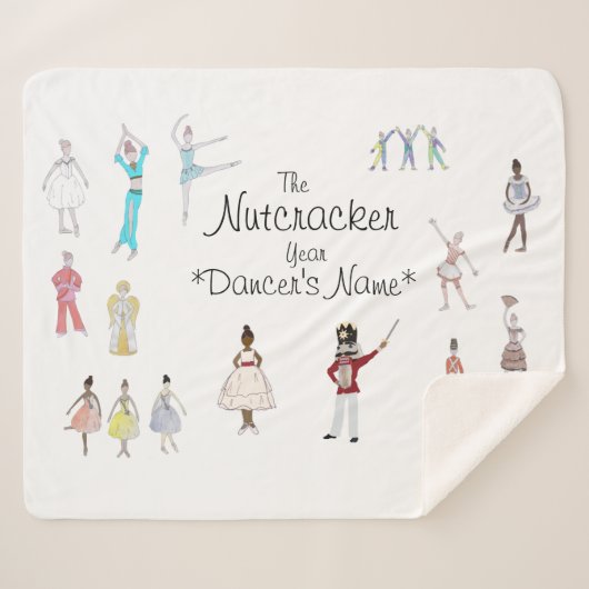くるみパーソナライズされた割りバレエ シェルパブランケット (正面(横))