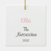 くるみパーソナライズされた割りバレエ セラミックオーナメント (裏面)