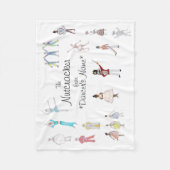 くるみパーソナライズされた割りバレエ フリースブランケット (正面)