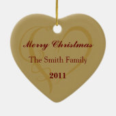 くるみパーソナライズされた割りバレリーナハートオーナメント セラミックオーナメント (裏面)