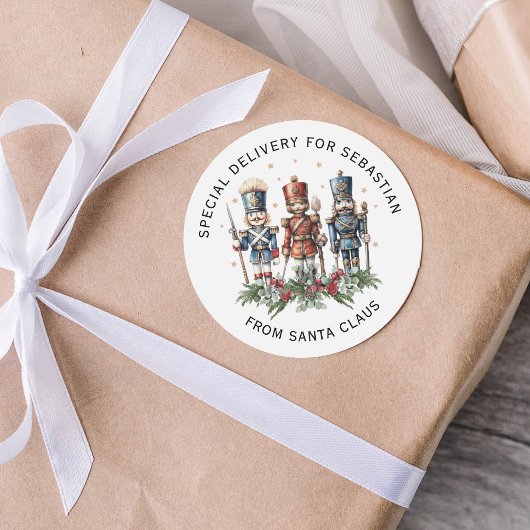 くるみパーソナライズされた割り子クリスマス ラウンドシール