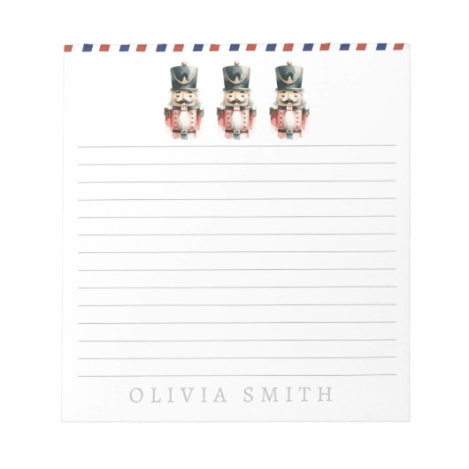 くるみパーソナライズされた割り水色 ノートパッド (正面)