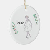 くるみパーソナライズされた割り雪 セラミックオーナメント (右)