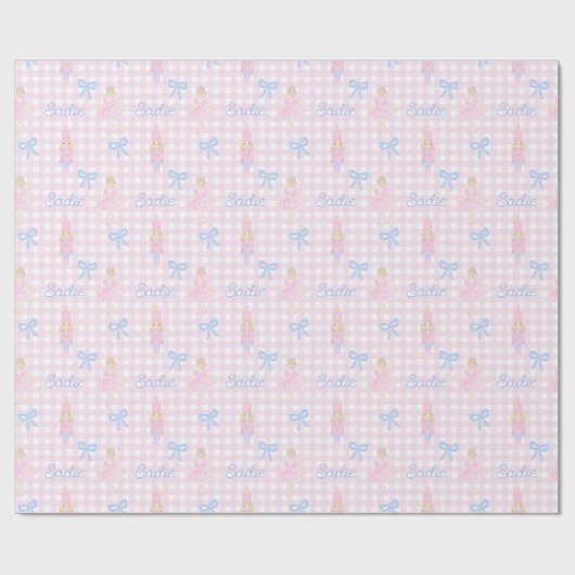 くるみパーソナライズされた名門私立校風の割り名前をカスタムする ラッピングペーパー (フラット)