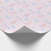 くるみパーソナライズされた名門私立校風の割り名前をカスタムする ラッピングペーパー (角)