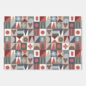 くるみモダンクラッカーダラホースクリスマスホリデー ラッピングペーパーシート (正面3)