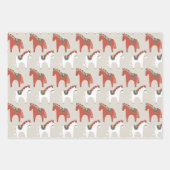 くるみモダンクラッカーダラホースクリスマスホリデー ラッピングペーパーシート (正面2)