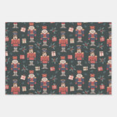 くるみモダンクラッカーダラホースクリスマスホリデー ラッピングペーパーシート (正面)