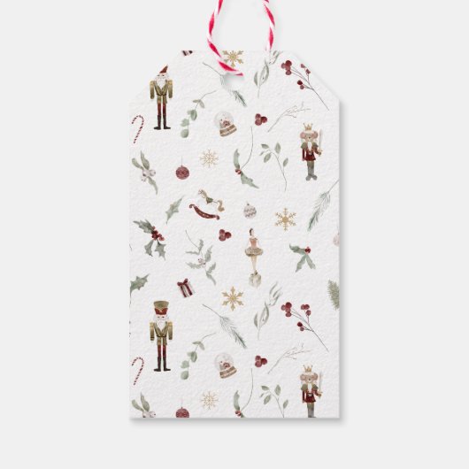 くるみモダンクラッカーメリークリスマスフォトタイポグラフィ ギフトタグ (裏面)