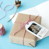 くるみモダンクラッカーメリークリスマスフォトタイポグラフィ ギフトタグ