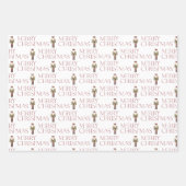 くるみモダンクラッカーメリークリスマスフォトホリデー ラッピングペーパーシート (正面2)