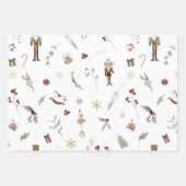 くるみモダンクラッカーメリークリスマスフォトホリデー ラッピングペーパーシート (正面)