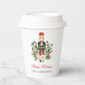 くるみモダン割りカーハッピーホリデーカスタムクリスマス 紙コップ (正面)