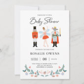 くるみモダン割りクリスマスベビーシャワーミニマリスト 招待状 (正面)