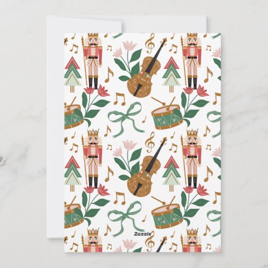 くるみモダン割りクリスマスボウリボン写真フレーム シーズンカード (裏面)