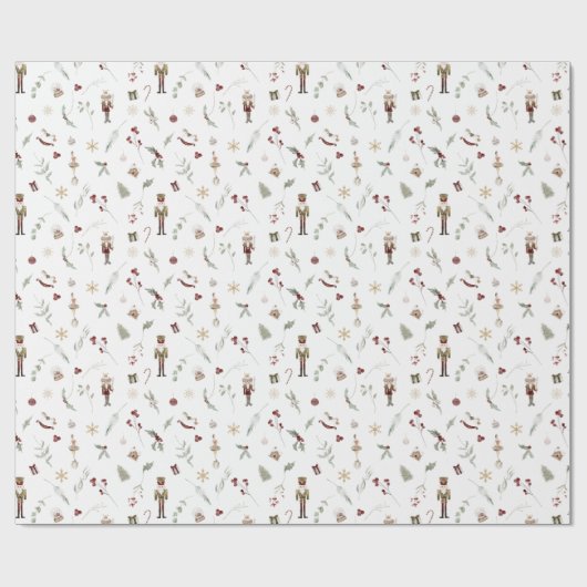 くるみモダン割りバレーナマウスキングクリスマス ラッピングペーパー (フラット)