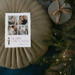 くるみモダン割りメリークリスマス4写真 シーズンポストカード<br><div class="desc">あなたはは必ずナツクラッカーメリークリスマスとモダン休日の応援を広げる4フォトタイポグラフィ休日はがき！このハガキは、愛する人に喜びの休暇を過ごしてもらうために送るのに最適だ。バーガンディのフェスティバルタイポグラフィはカードの上に立ち、水色のナツクラッカーでアクセントを付け、この作品を楽しくフェスティバルさせる。あなたの家族の写真と家族の名前の4つを特集して、このポストカードをさらにパーソナライズ。ポストカードの背面には、家族の差出人住所詳細と個人的なメッセージを含める。このハガキとクリスマスカードのリストに載っている全員と一緒にあなたの休日の精神を共有する準備スタイリッシュができてメリーいる。一致連絡製品の設計者。一致する製品の私たちのトレンディーコレクションで家族のスタイルを高める： https://www.zazzle.com/collections/119515575371891624 Copyright berryデザイン,  all rights reserved.</div>
